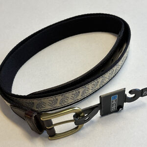 Heybo Outdoors Antlers Canvas Leather Belt Brown Tan Size 42 New